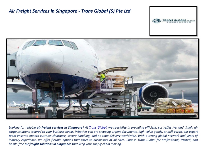air freight services in singapore trans global