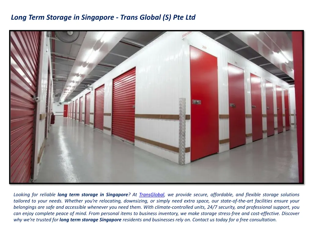 long term storage in singapore trans global