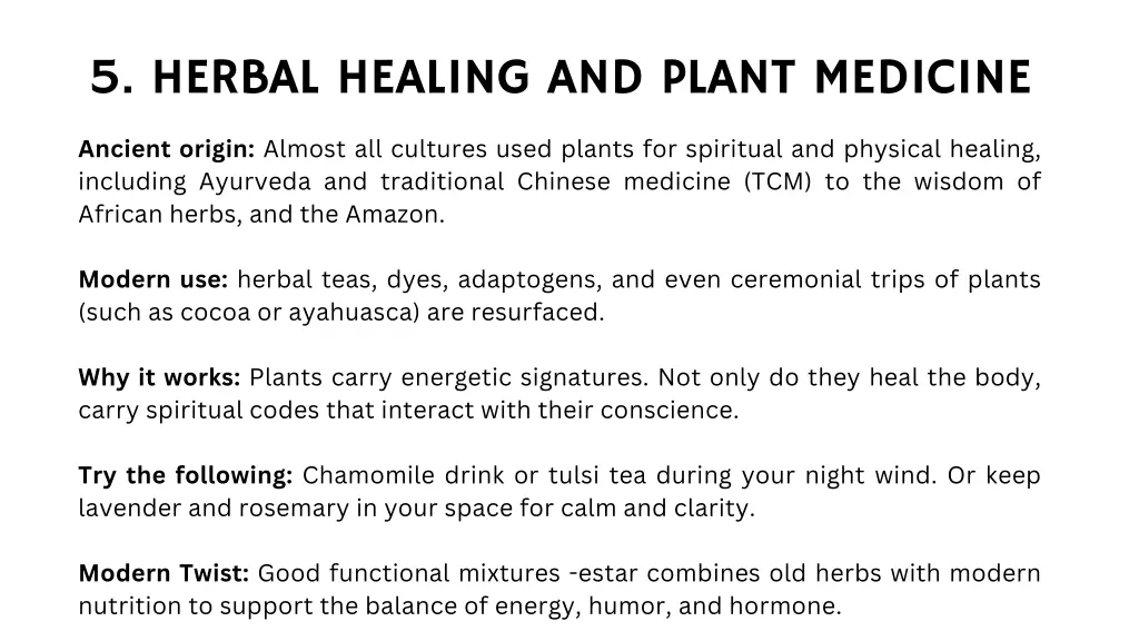 5 herbal healing and plant medicine