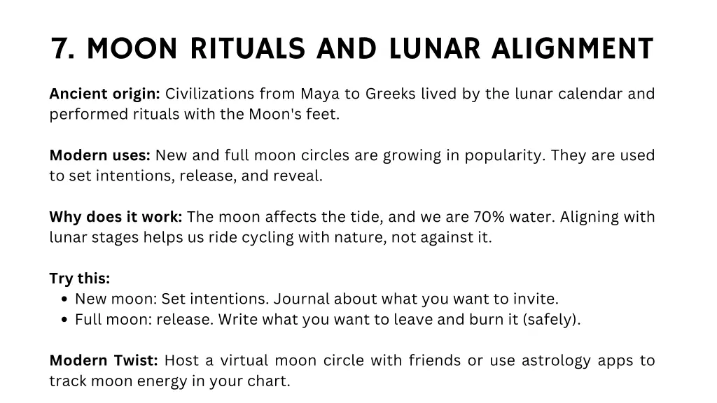 7 moon rituals and lunar alignment