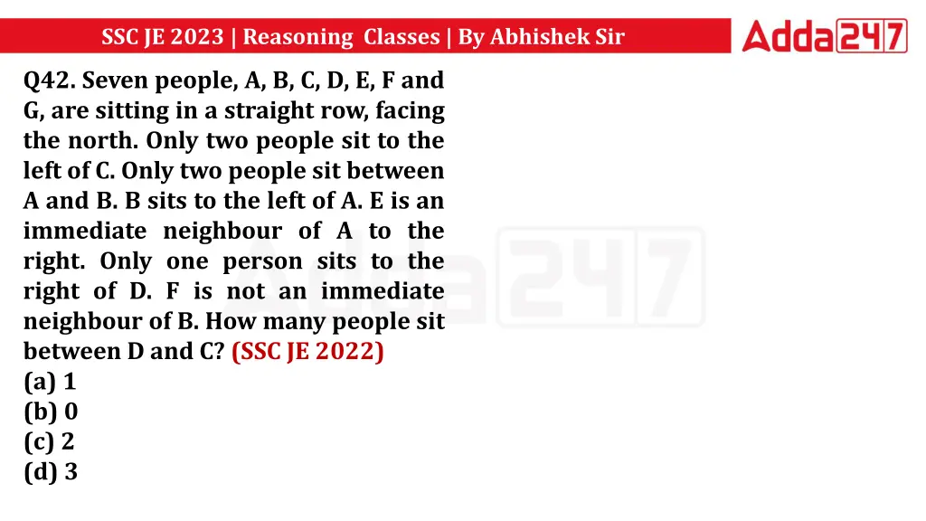 ssc je 2023 reasoning classes by abhishek sir 1