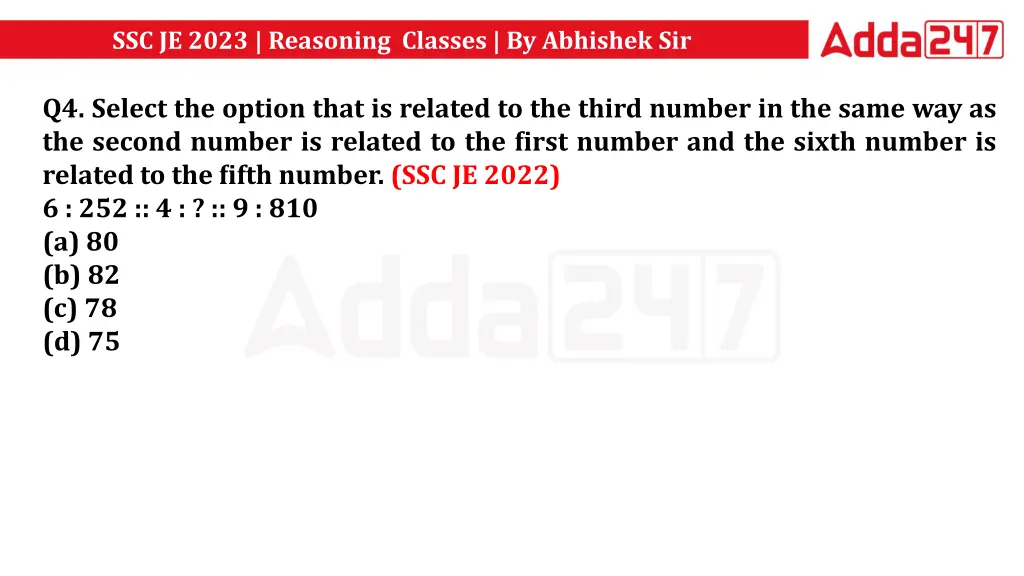 ssc je 2023 reasoning classes by abhishek sir 13