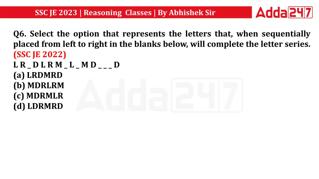 ssc je 2023 reasoning classes by abhishek sir 15