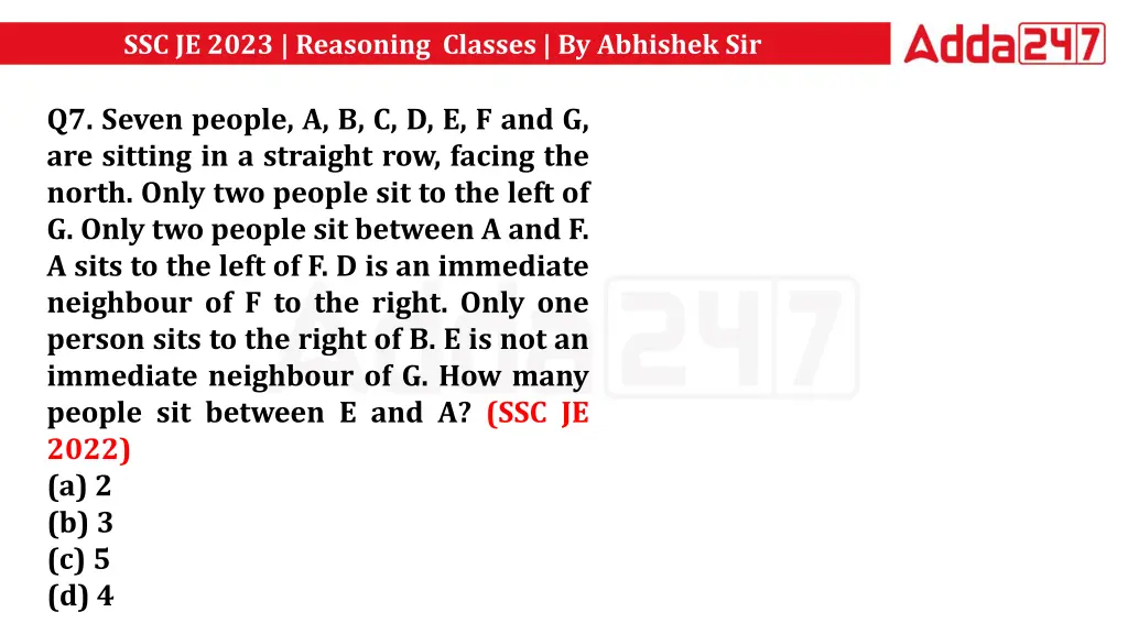 ssc je 2023 reasoning classes by abhishek sir 17