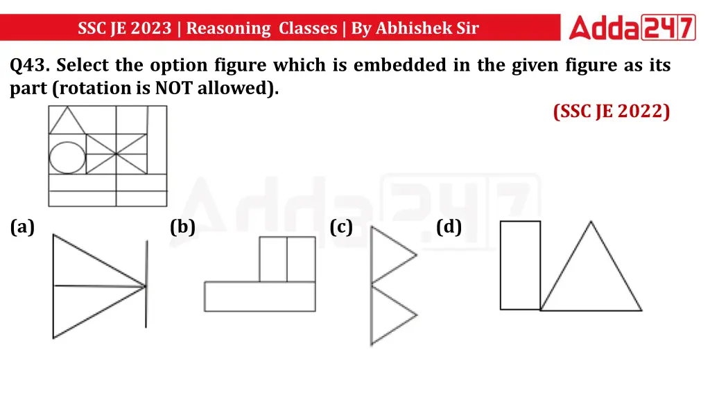 ssc je 2023 reasoning classes by abhishek sir 2