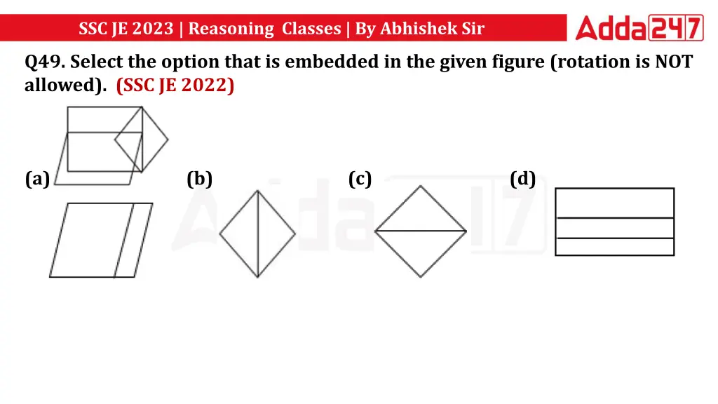ssc je 2023 reasoning classes by abhishek sir 8