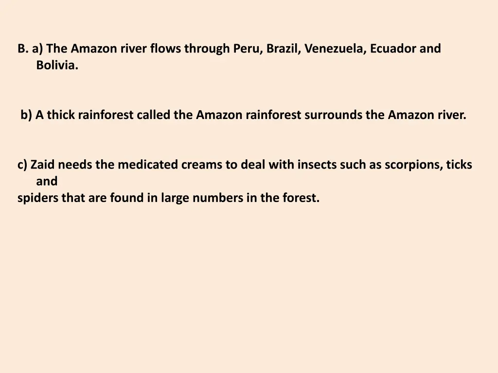 b a the amazon river flows through peru brazil