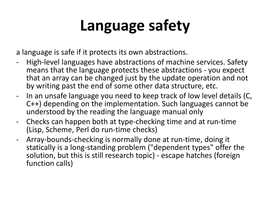 language safety