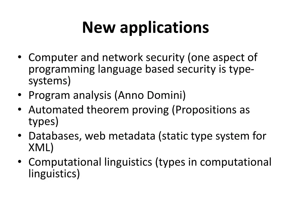 new applications