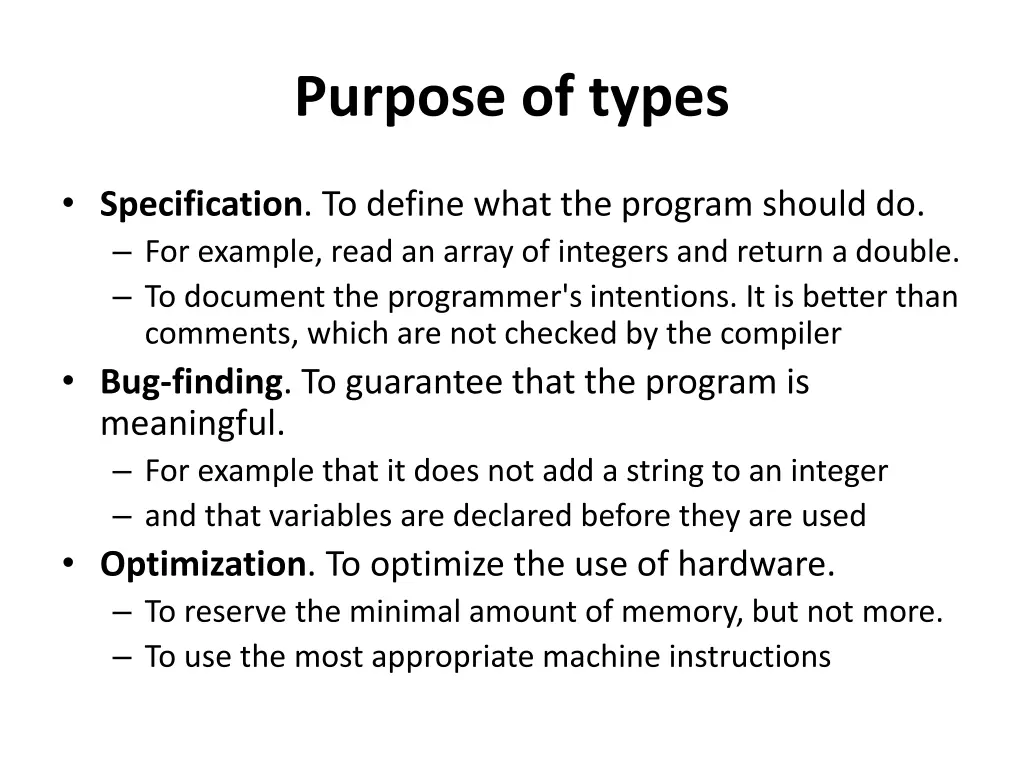 purpose of types