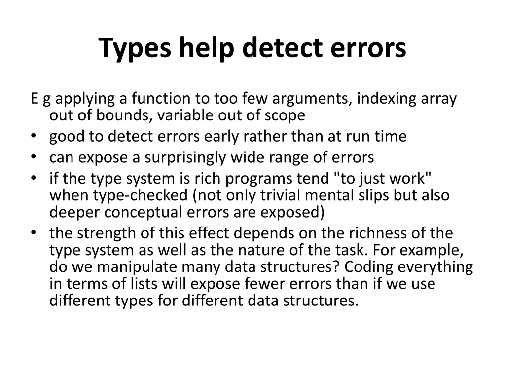 types help detect errors