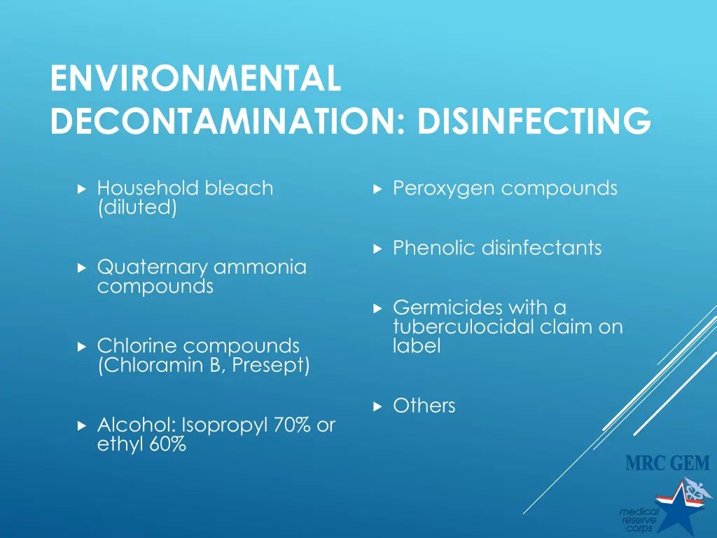 environmental decontamination disinfecting