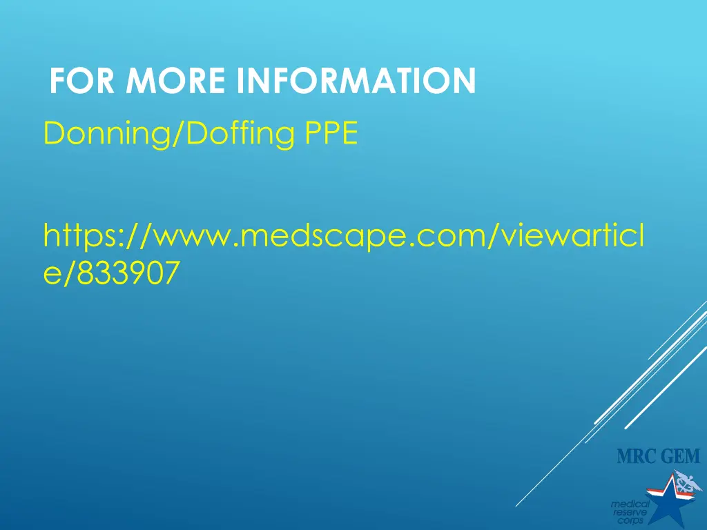 for more information donning doffing ppe