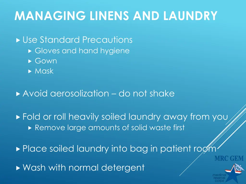managing linens and laundry