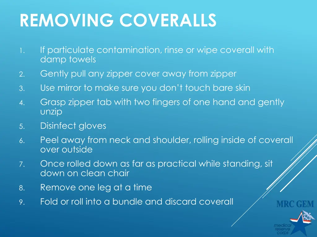 removing coveralls