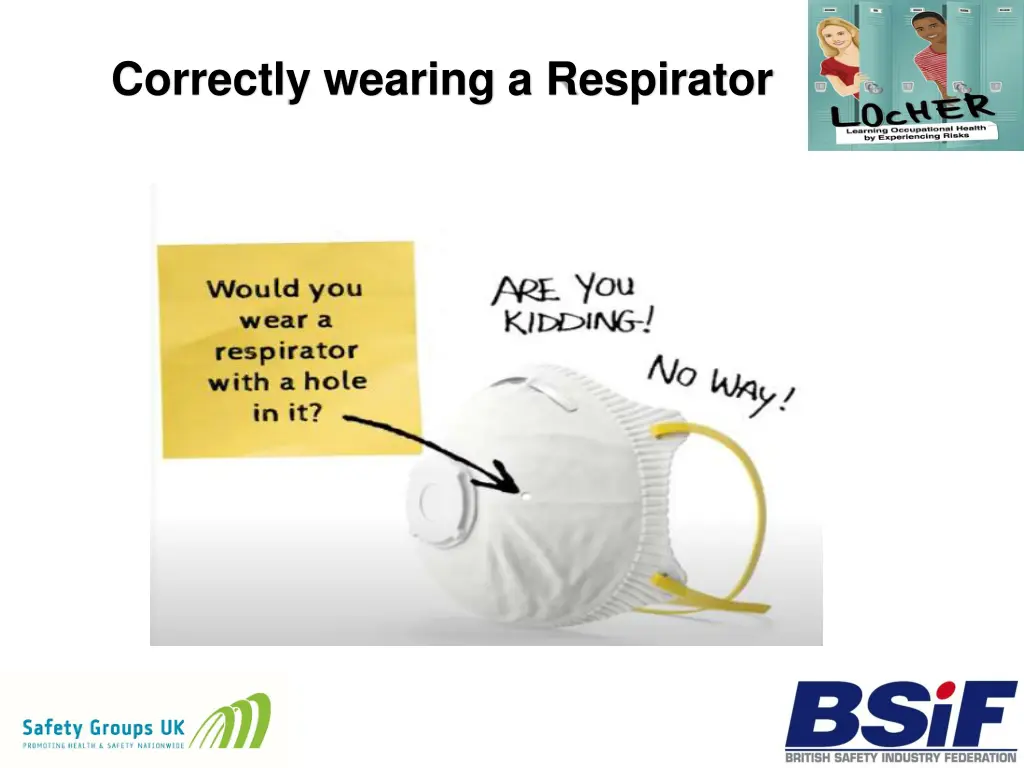 correctly wearing a respirator