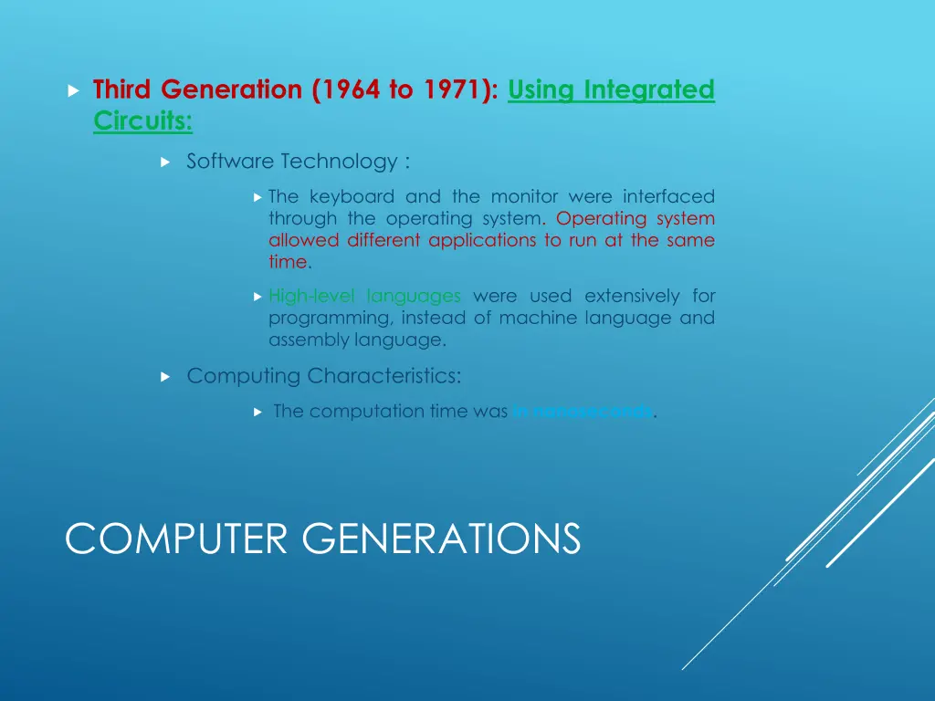 third generation 1964 to 1971 using integrated 1