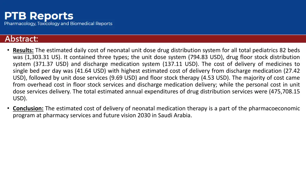results the estimated daily cost of neonatal unit