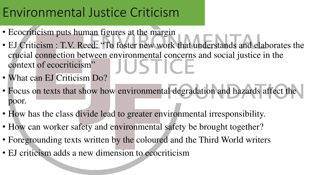 environmental justice criticism