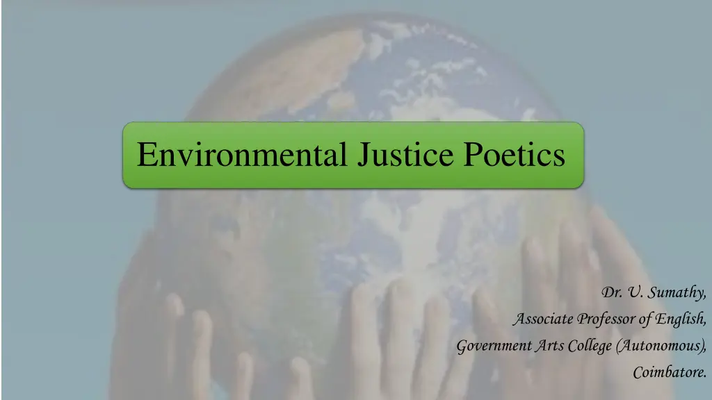 environmental justice poetics