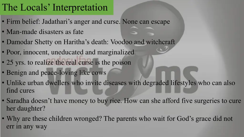 the locals interpretation