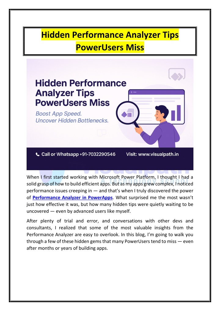 hidden performance analyzer tips powerusers miss