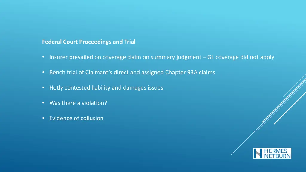 federal court proceedings and trial