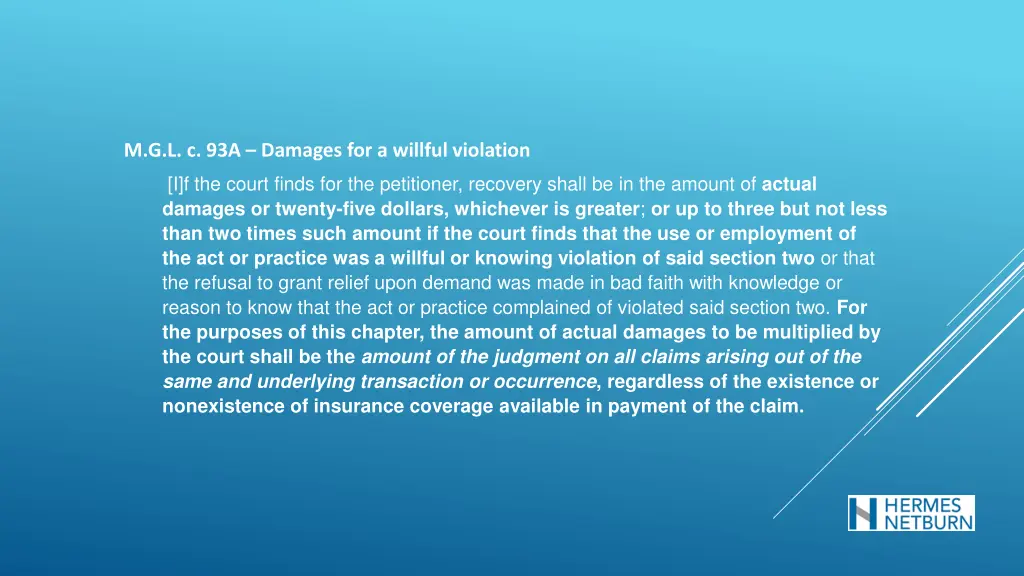 m g l c 93a damages for a willful violation