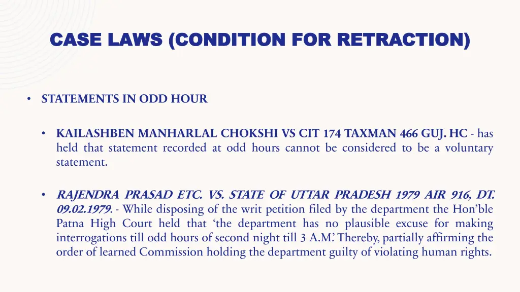 case laws condition for retraction case laws 2