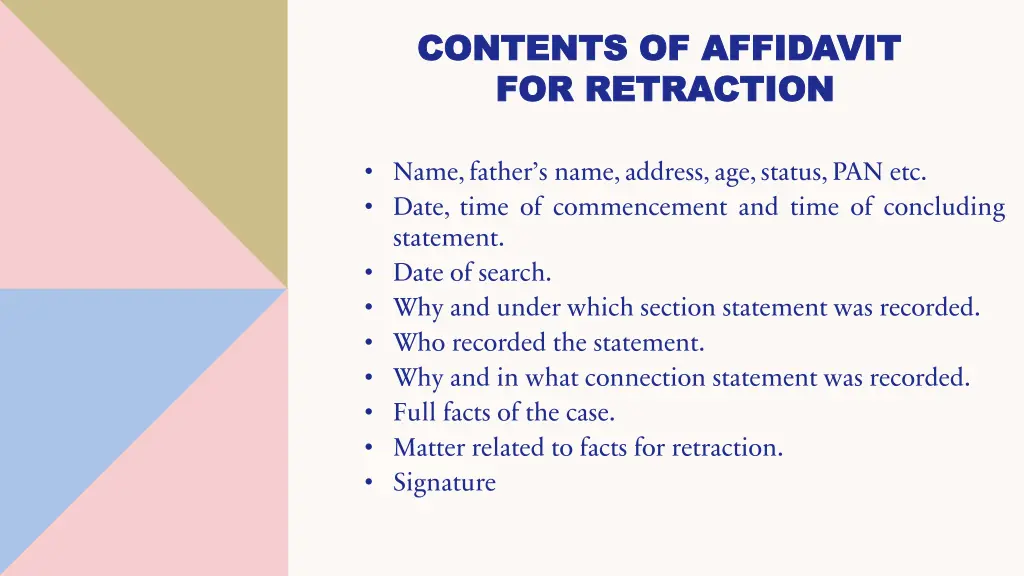contents of affidavit contents of affidavit