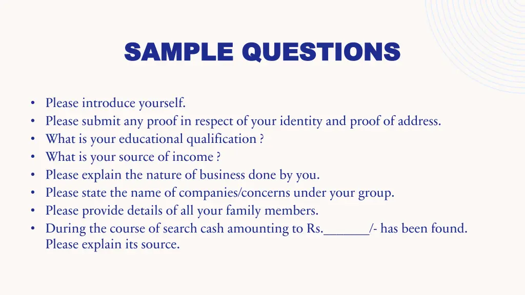sample questions sample questions