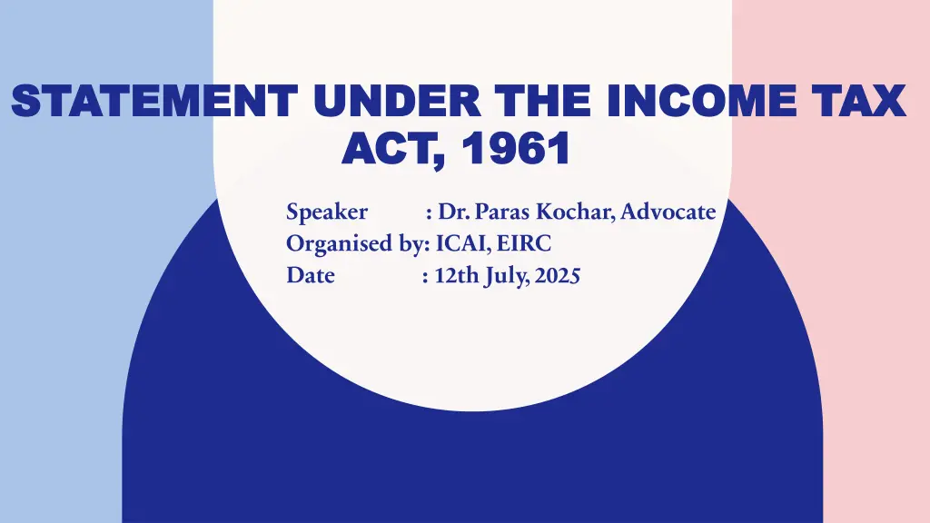 statement under the income tax statement under