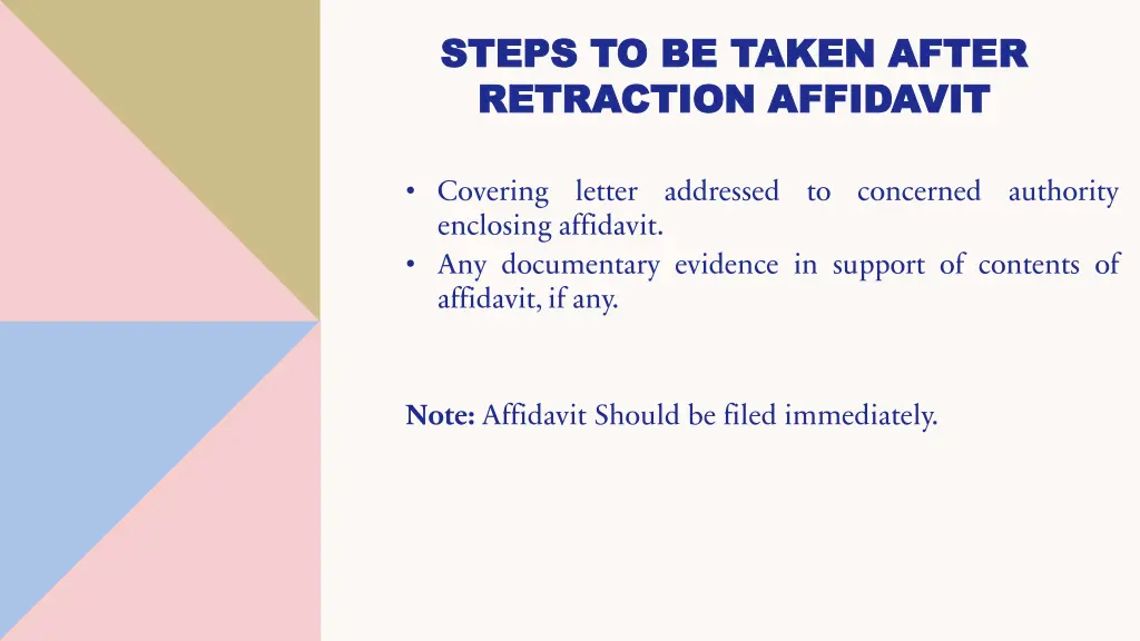 steps to be taken after steps to be taken after