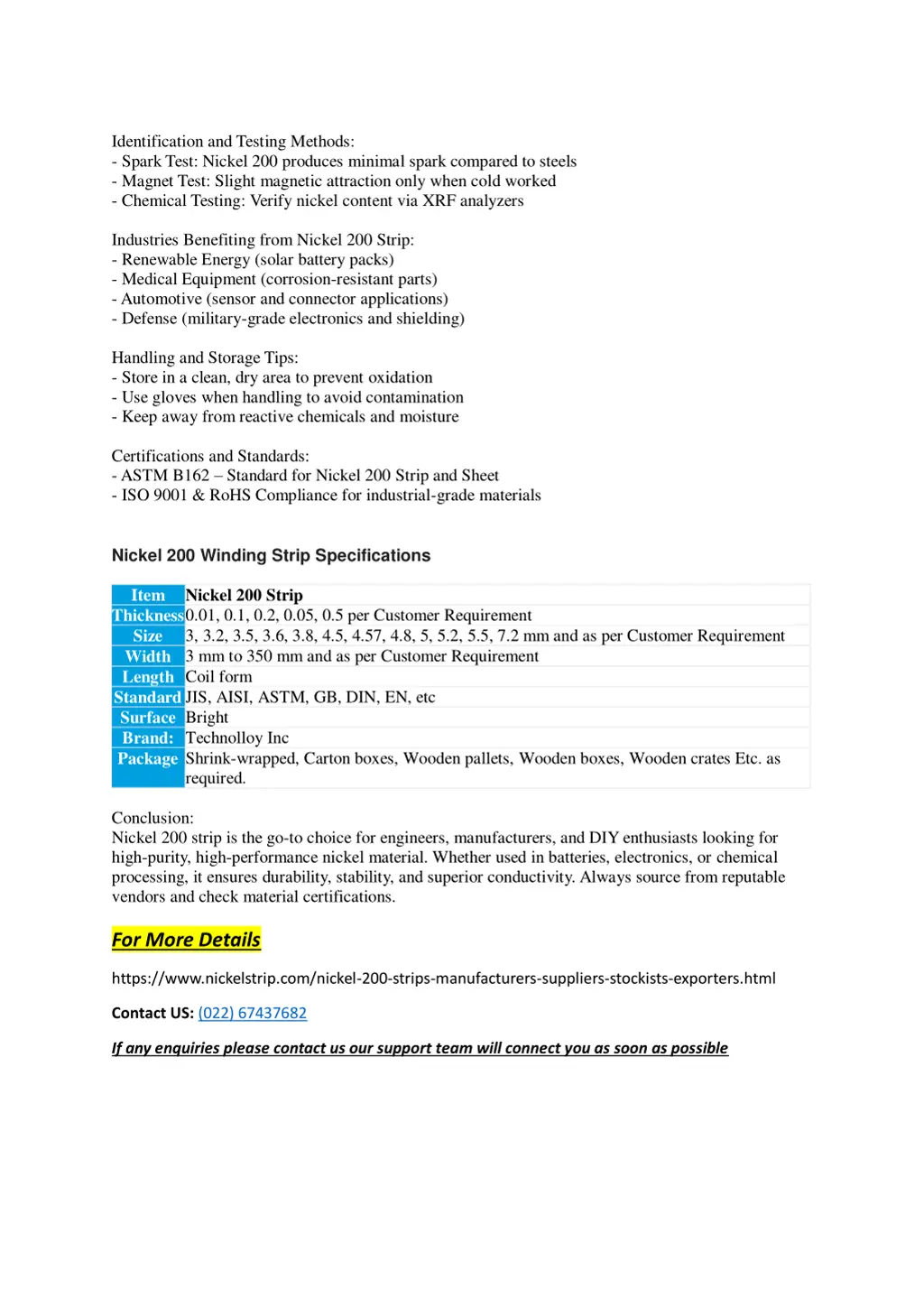 identification and testing methods spark test