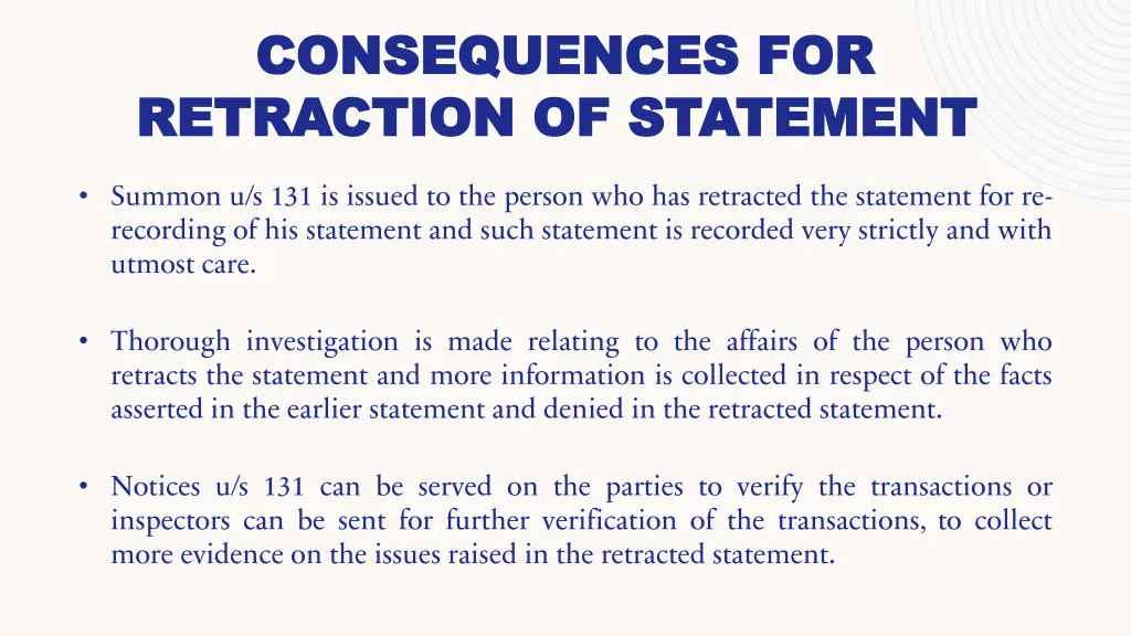 consequences for consequences for retraction