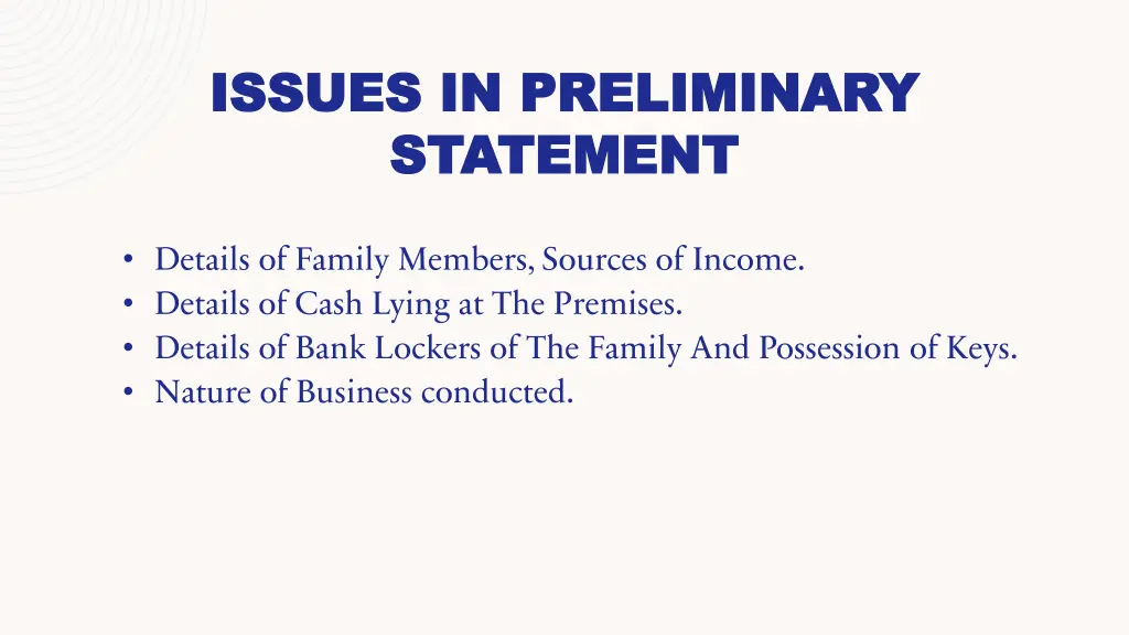 issues in preliminary issues in preliminary