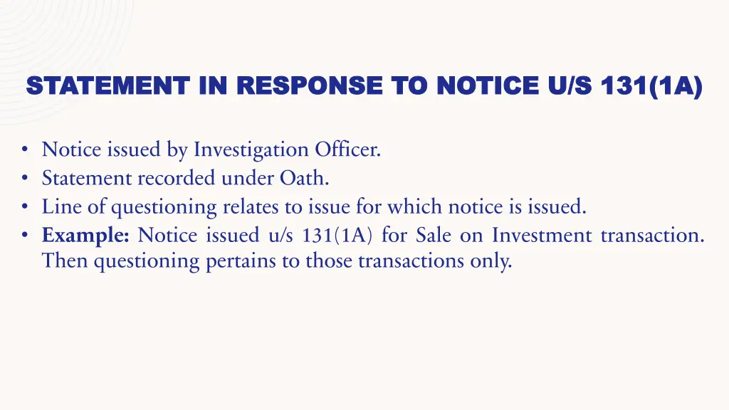 statement in response to notice