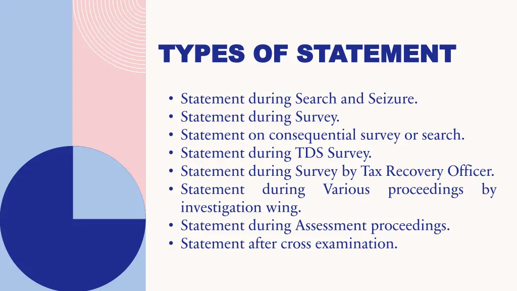 types of statement types of statement