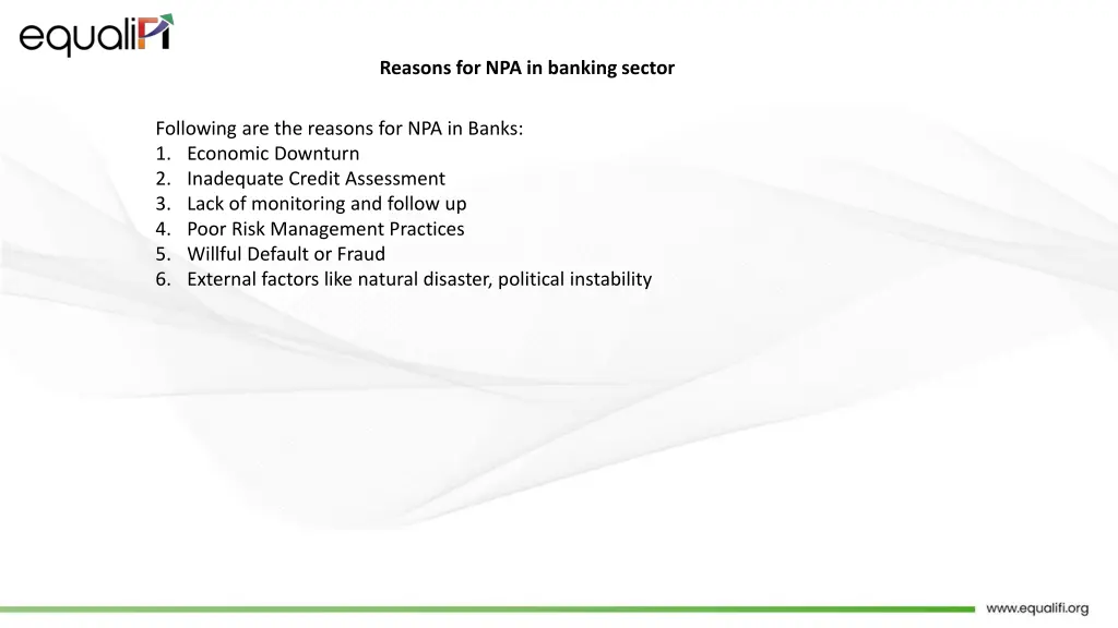 reasons for npa in banking sector