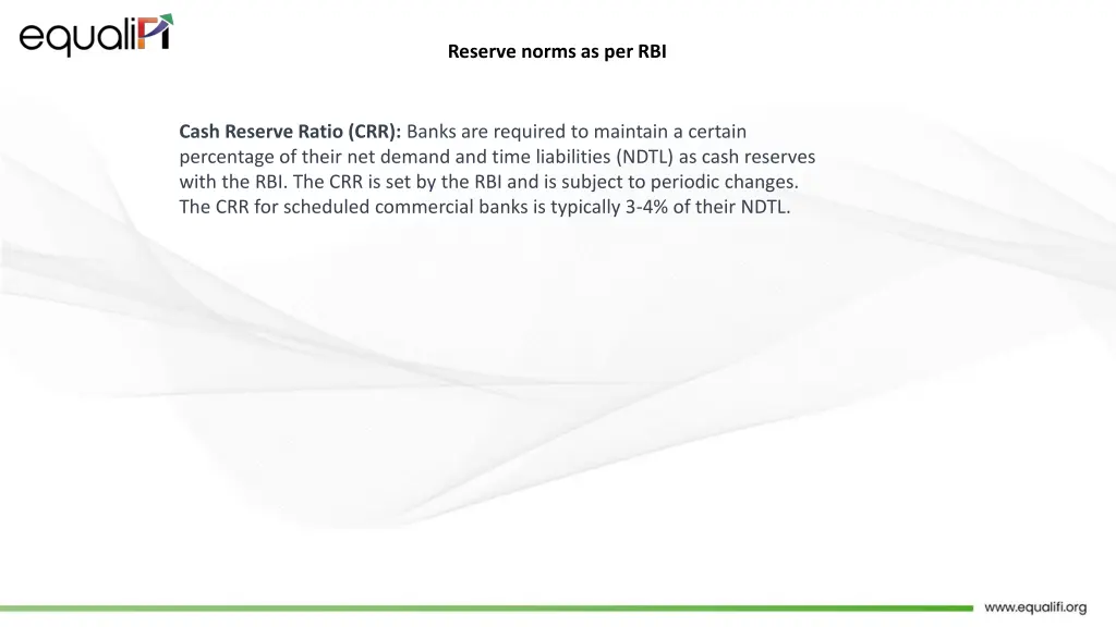reserve norms as per rbi