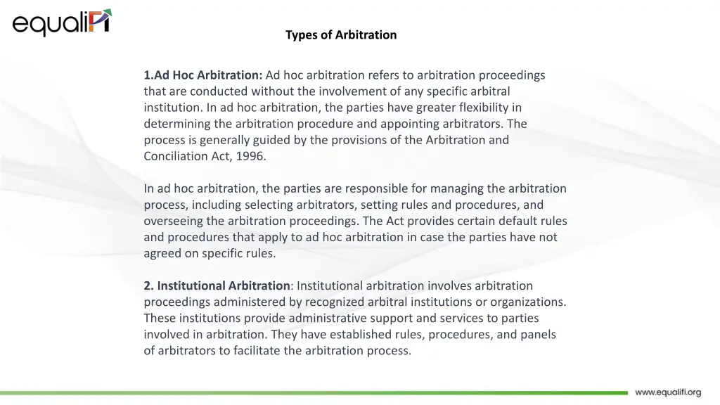 types of arbitration