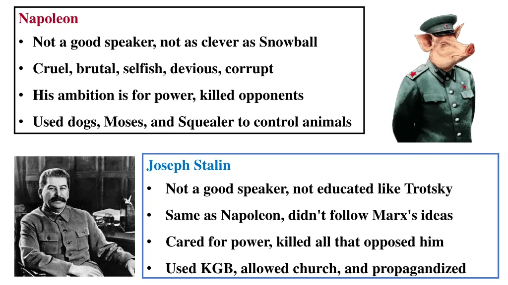 napoleon not a good speaker not as clever