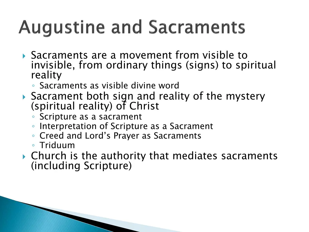 sacraments are a movement from visible