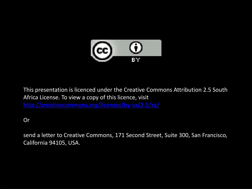 this presentation is licenced under the creative
