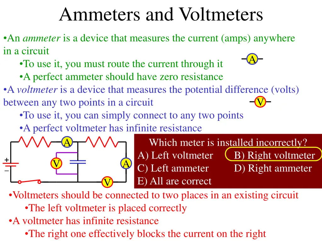 ammeters and voltmeters
