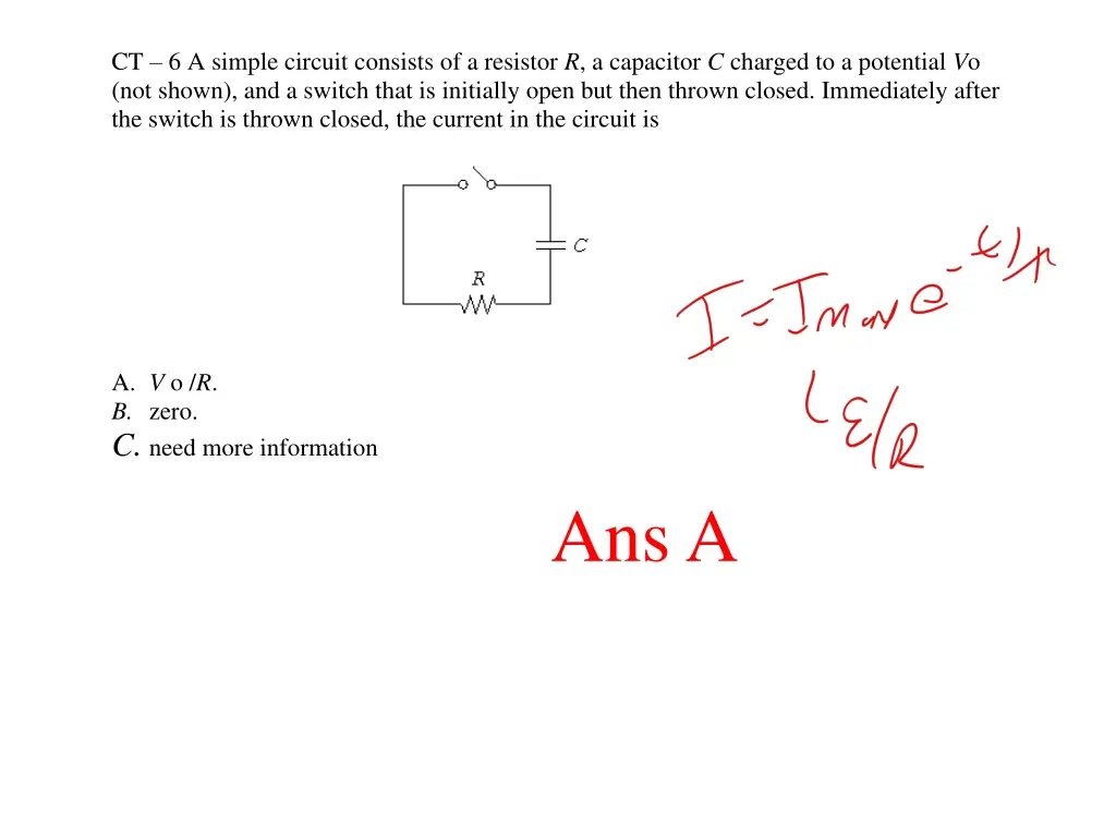 ct 6 a simple circuit consists of a resistor