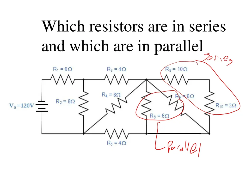 which resistors are in series and which