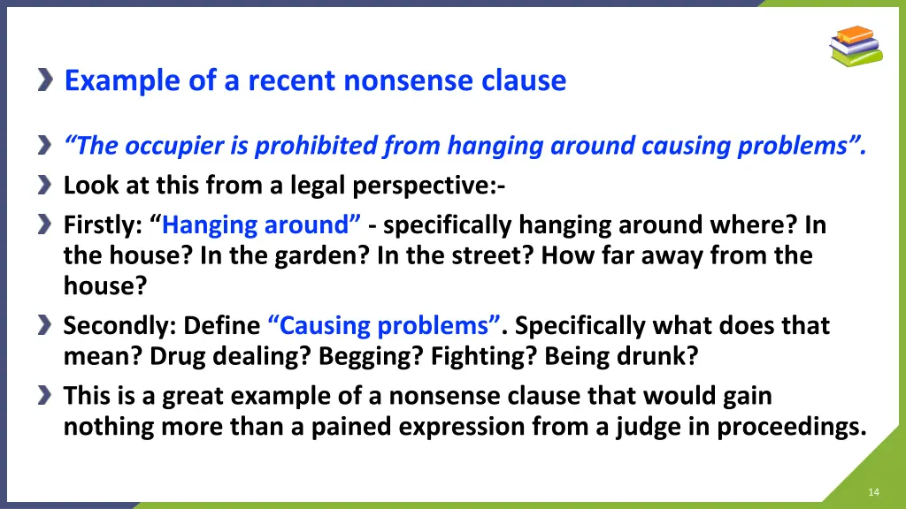 example of a recent nonsense clause