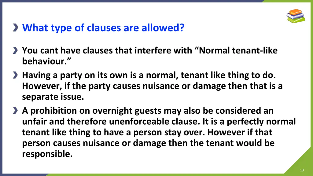 what type of clauses are allowed 2