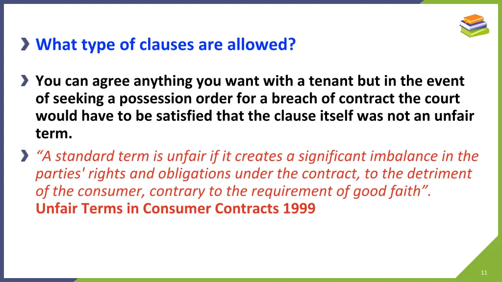 what type of clauses are allowed